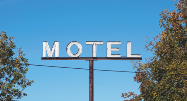 The sign of the Queen City Motel in Bangor, Maine.