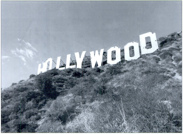 The iconic Hollywood sign.