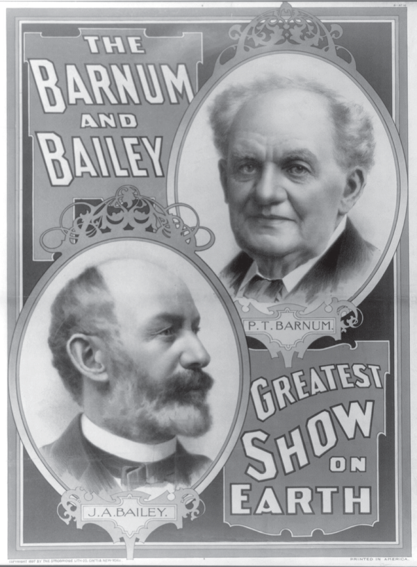 P.T. Barnum and J.A. Bailey. Reprinted from <a data-cke-saved-href='/Products/9781467140690' href='/Products/9781467140690'>Lost Circuses of Ohio</a> by Conrade C. Hinds, courtesy of the Library of Congress (pg. 22, The History Press, 2019). P.T. Barnum and J.A. Bailey.