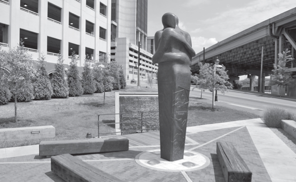 The Triangle slavery monument.