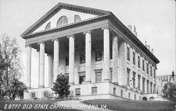 The Old State Capitol building in Richmond, circa 1906. Reprinted from <a data-cke-saved-href='/Products/9780738513843' href='/Products/9780738513843'>Richmond on the James</a> by Louis H. Manarin (pg. 23, Arcadia Publishing, 2001). The Old State Capitol building in Richmond, circa 1906.