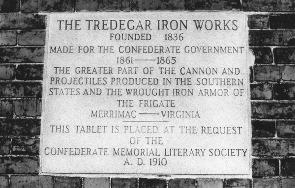 A plaque commemorating the work of Tredegar Iron Works. Reprinted from <a data-cke-saved-href='/Products/9780738597621' href='/Products/9780738597621'>Richmond Landmarks</a> by Katarina M. Spears (pg. 13, Arcadia Publishing, 2012). A plaque commemorating the work of Tredegar Iron Works.