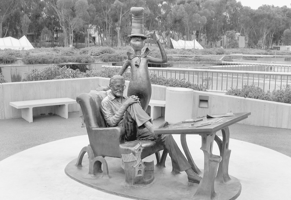 The Dr. Seuss memorial at UCSD. Reprinted from <a data-cke-saved-href='/Products/9780738547145' href='/Products/9780738547145'>San Diego Cemeteries</a> by Seth Mallios and David M. Caterino, courtesy of SCIC (pg. 111, Arcadia Publishing, 2007). The Dr. Seuss memorial at UCSD.
