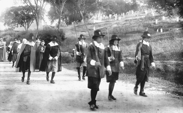Pilgrim reenactors in Plymouth, Massachusetts.