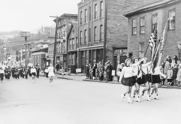 A Thanksgiving Day parade in Little Falls, New York.