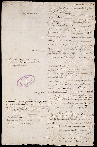 The first page of the Dutch Act of Abjuration, written in 1581. Public domain image via Wikimedia Commons.